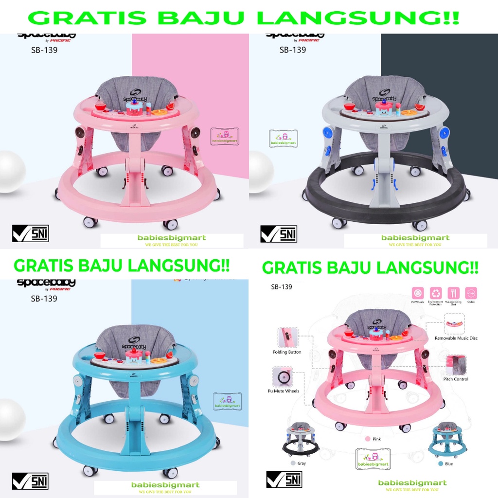 FREE BUBBLEWRAP BABY WALKER SPACE BABY WALKER SB 611 - 612 - 615 - 618 - 611 - 139 - 315 - 705 - 709 DORONGAN AYUNAN SPACEBABY