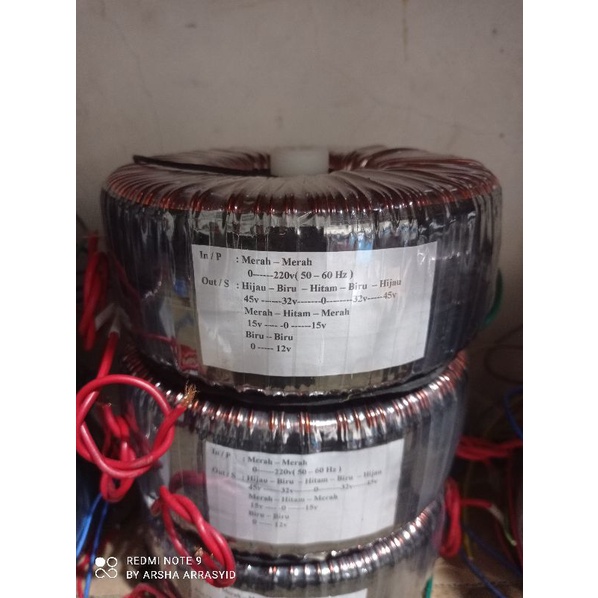 trafo toroid donat 15A CT 45V