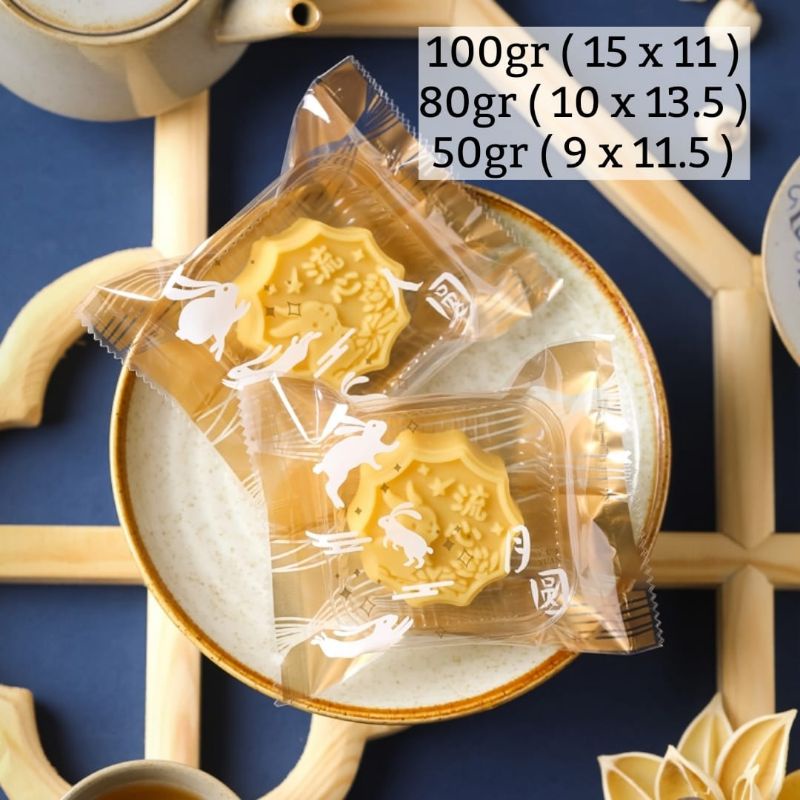 PLASTIK MOONCAKE KUE BULAN 50/80/100GR RABBIT GOLD MEWAH PMC-26