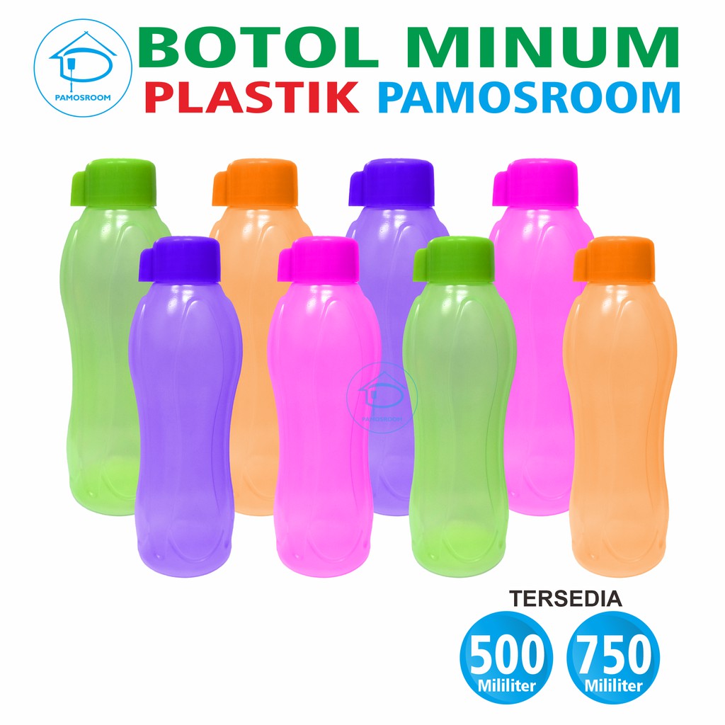 Pamosroom Botol Minum Plastik Tempat Minum Anak Sekolah Botol Sepeda Wadah Air Plastik Food Grade ML