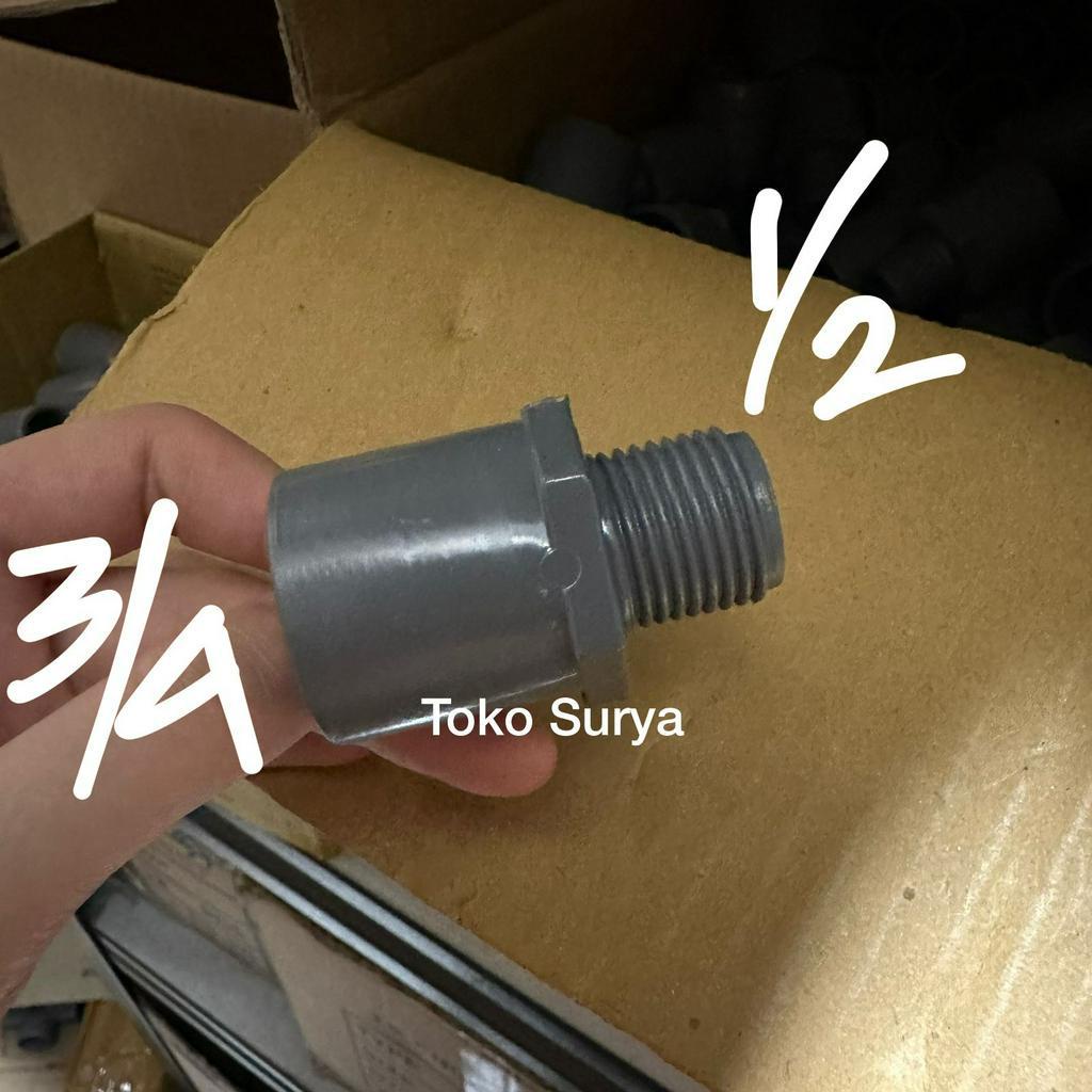 Sok drat luar 1/2" x sok 3/4" Sok drat luar 1/2" x polos 3/4" sok drat luar 1/2" x 3/4" valve socket
