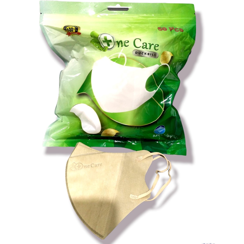 Masker Duckbill Onecare Sachet 3D 3ply Dewasa Earloop Premium Quality isi 50pc