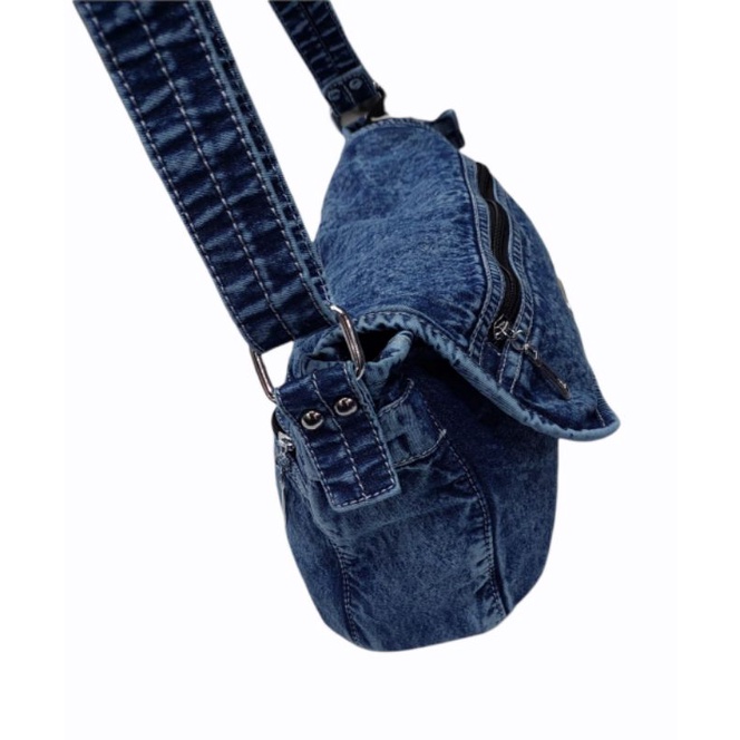 Tas slempang wanita bahan jeans ori Garnet