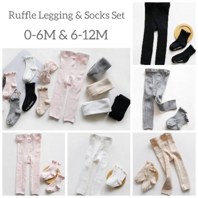 Ruffle Legging&amp;Socks Set/Legging Bayi/Legging Anak