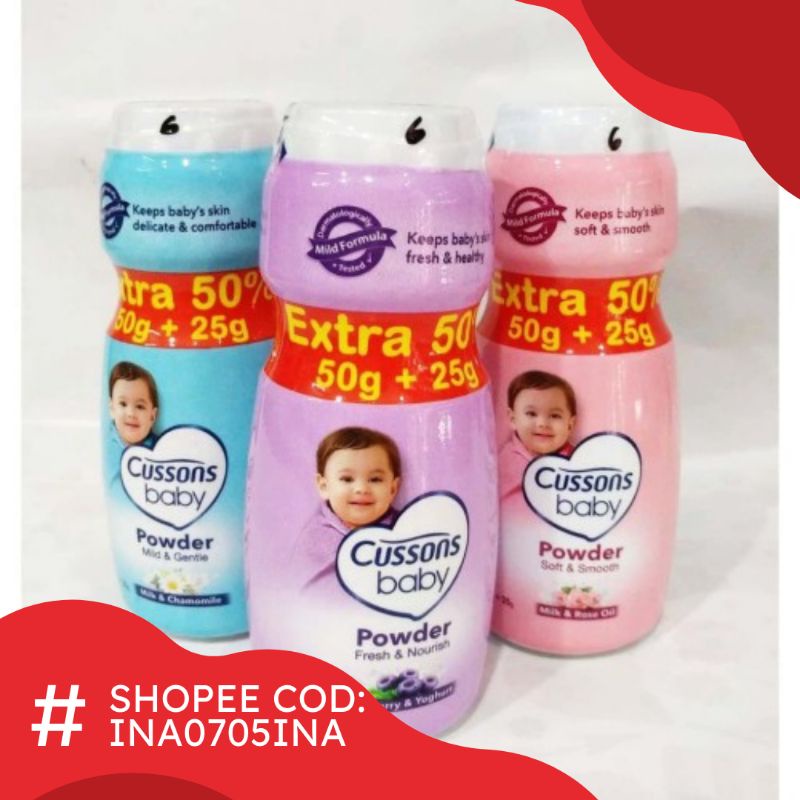 Bedak Kodomo Kecil 50gram / Bedak Cussons Kecil 50+25 gram