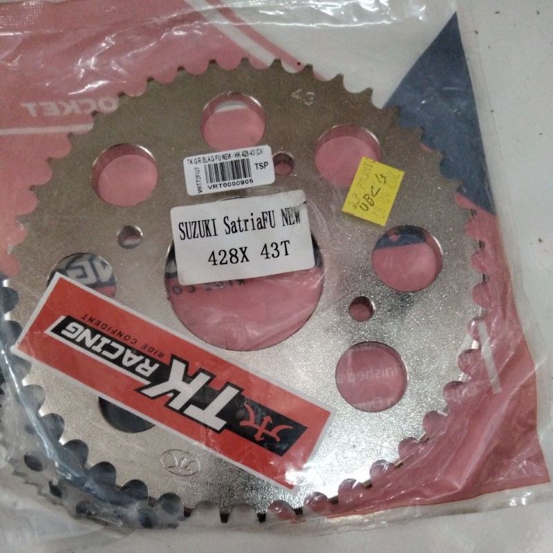 TK RACING - GEAR GIR BELAKANG SATRIA FU NEW FI F1 INJEKSI SPROCKET REAR 428 40-T 41-T 42-T 43-T 44-T 45-T SSS TDR-43T
