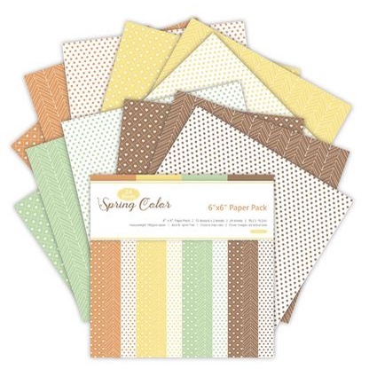 Scrapbooking Patterned Paper 6&quot;x6&quot; - Spring Colors (24 sheets)