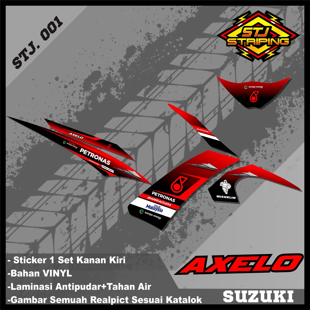 Sticker Striping SHOGUN AXELO - Stiker Striping  Variasi Motor SHOGUN AXELO Desain Racing STJ.001