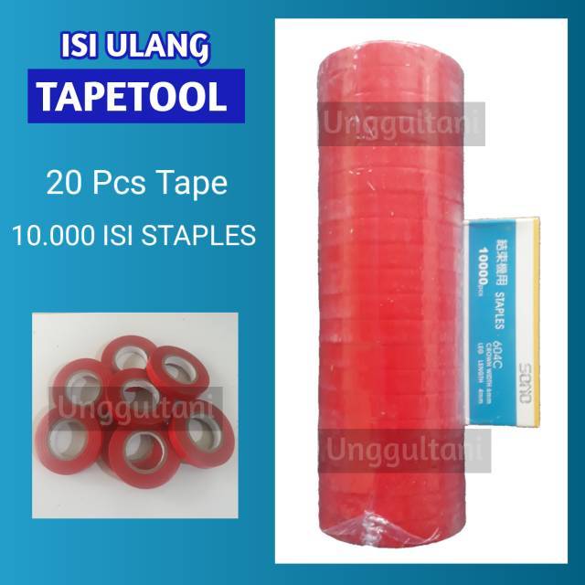 

20 rol pita Tapetool dan 1 isi Staples 10000 pcs