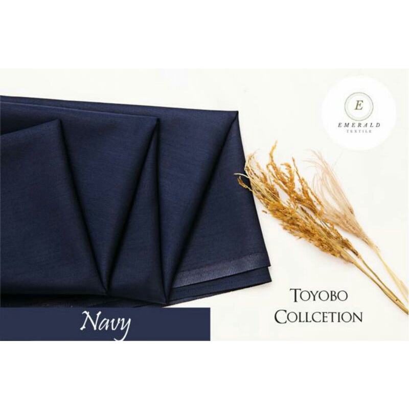 SETENGAH METER Kain Toyobo Royal Mix / Kain Katun Toyobo Premium - Navy ( HARGA PER 50cm KAIN)