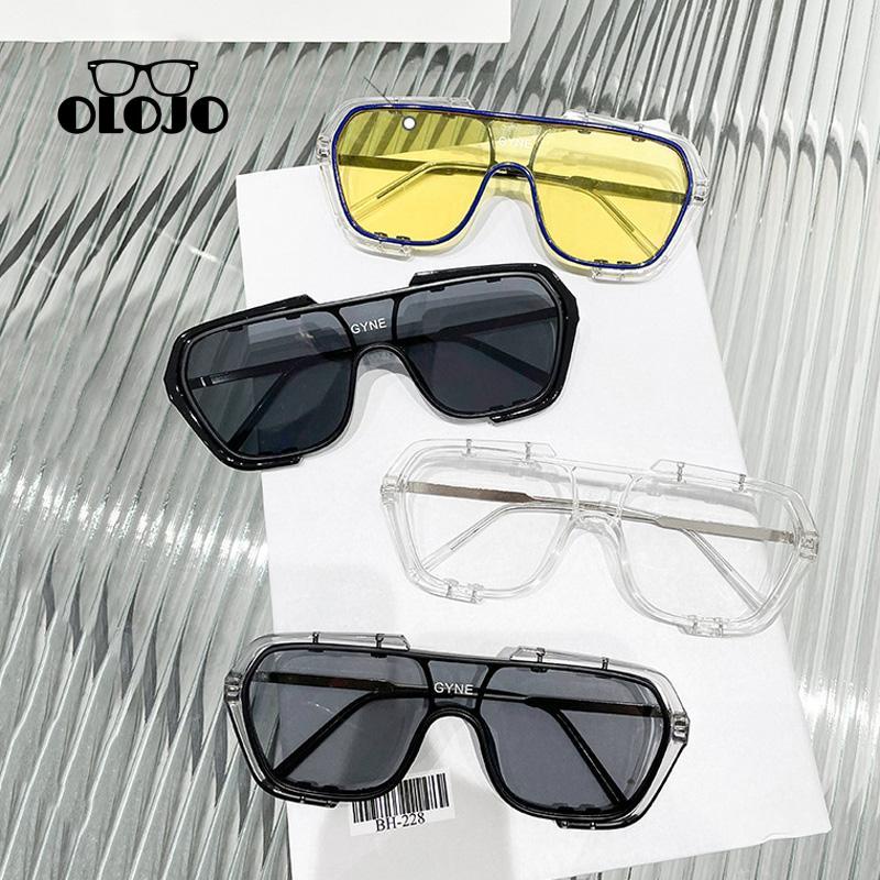 Kacamata Hitam Model One piece Bingkai Besar Untuk Pria Dan Wanita ol2