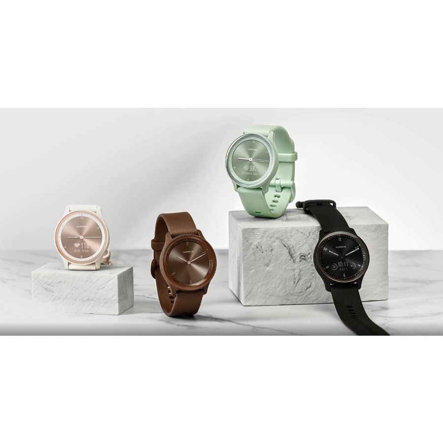 Garmin Watch VivoMove Sport Silicone Band Black Case - Garansi TAM 2 Tahun