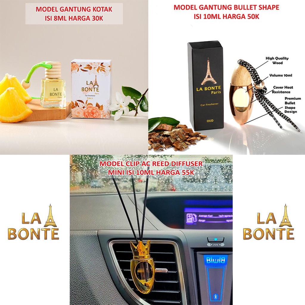 La Bonte Parfum Pengharum Mobil Gantung Premium Aroma Mewah Tahan Lama 10ml
