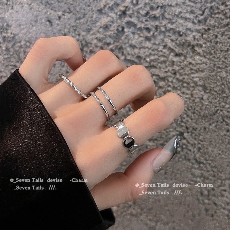 Set Cincin Desain Butterfly Hati Bulan Bintang Untuk Wanita