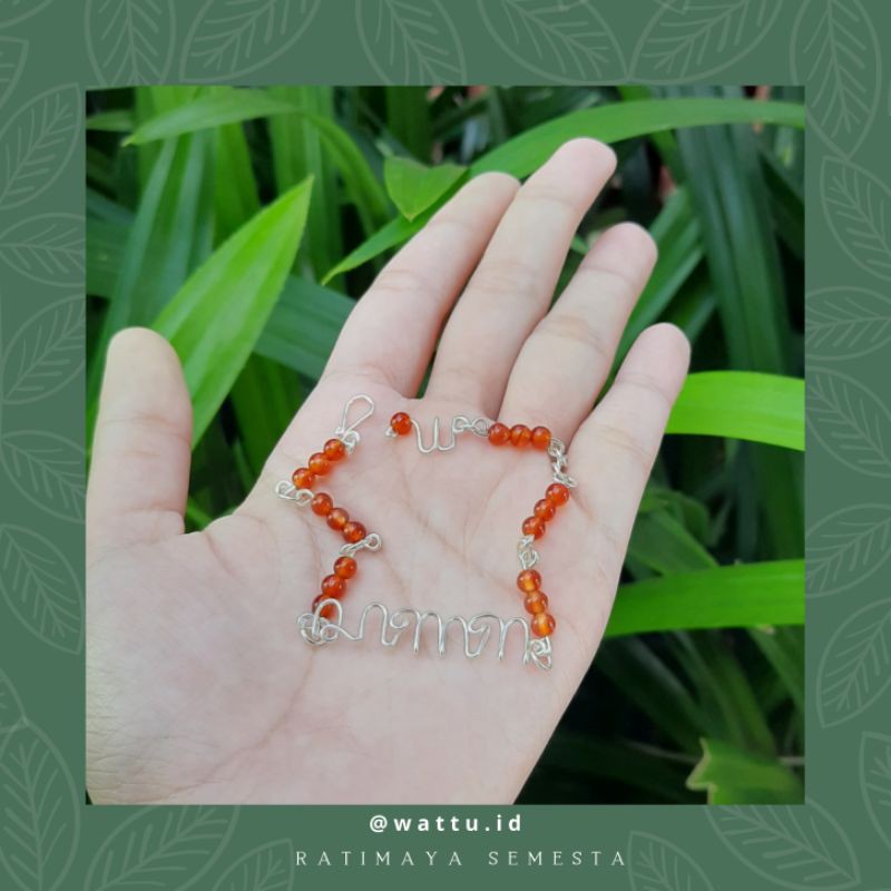 Wattu Gelang Marahana Aksara Jawa Red Carnelian Stone