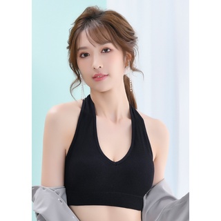 TJM BR272 BRA Bh Wanita Atasan V-neck Seksi Leher Tali Ikat Gantung Crop Top Bra Sport Tanpa Kawat