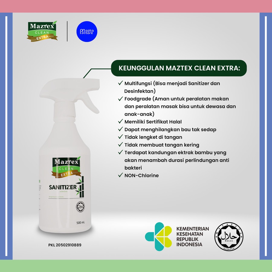 SANITIZER MAZTEX CLEAN EXTRA 500 ML