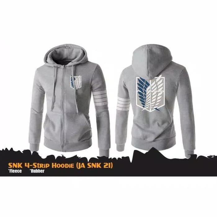 Jaket Anime Attack On Titan Abu Zipper Hoodie