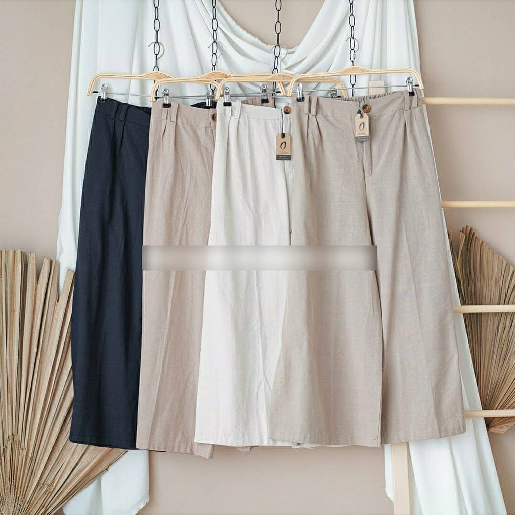 CELANA WANITA JUMBO - ELAINE PANT CULLOTE KATUN RAMI CELANA WANITA MURAH - BAWAHAN WANITA KULOT KOREAN STYLE <-2