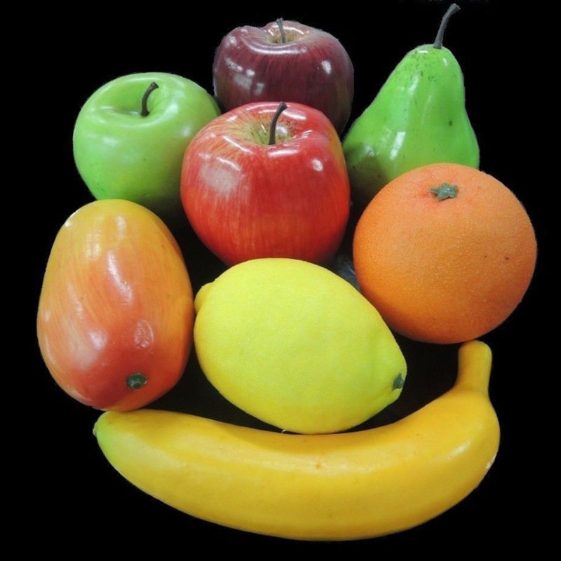 1x Home Decoration Variety Artificial Fruits Plastic Fake Fruit Kitchen Table Decorative Fruit Vegetables Home Decor