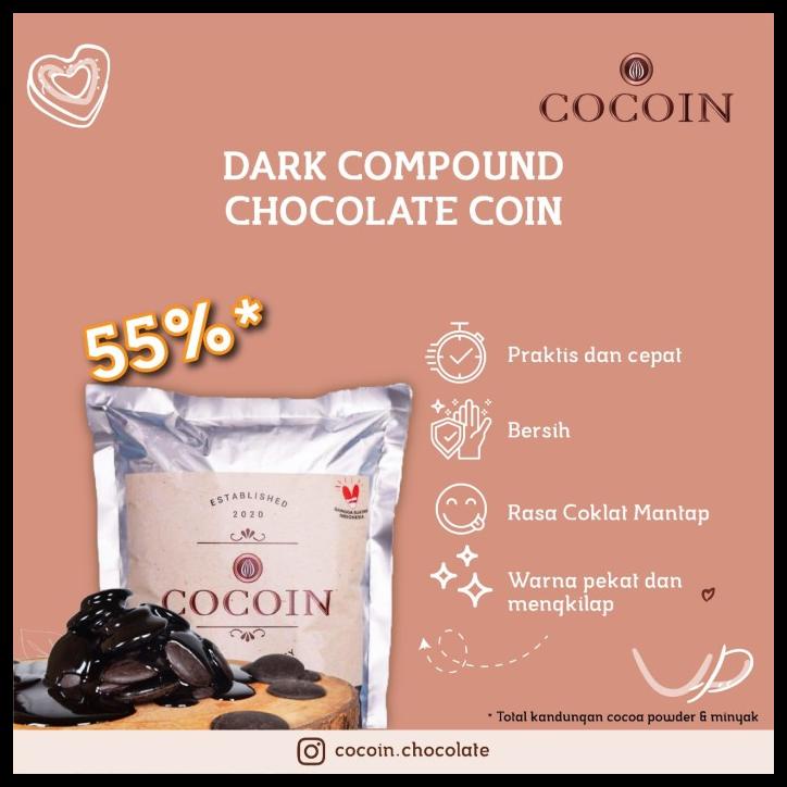 

TERBARUU!! Cocoin Dark Compound Chocolate Coin 1 KG - Coklat Batang - Coklat Mas SALE