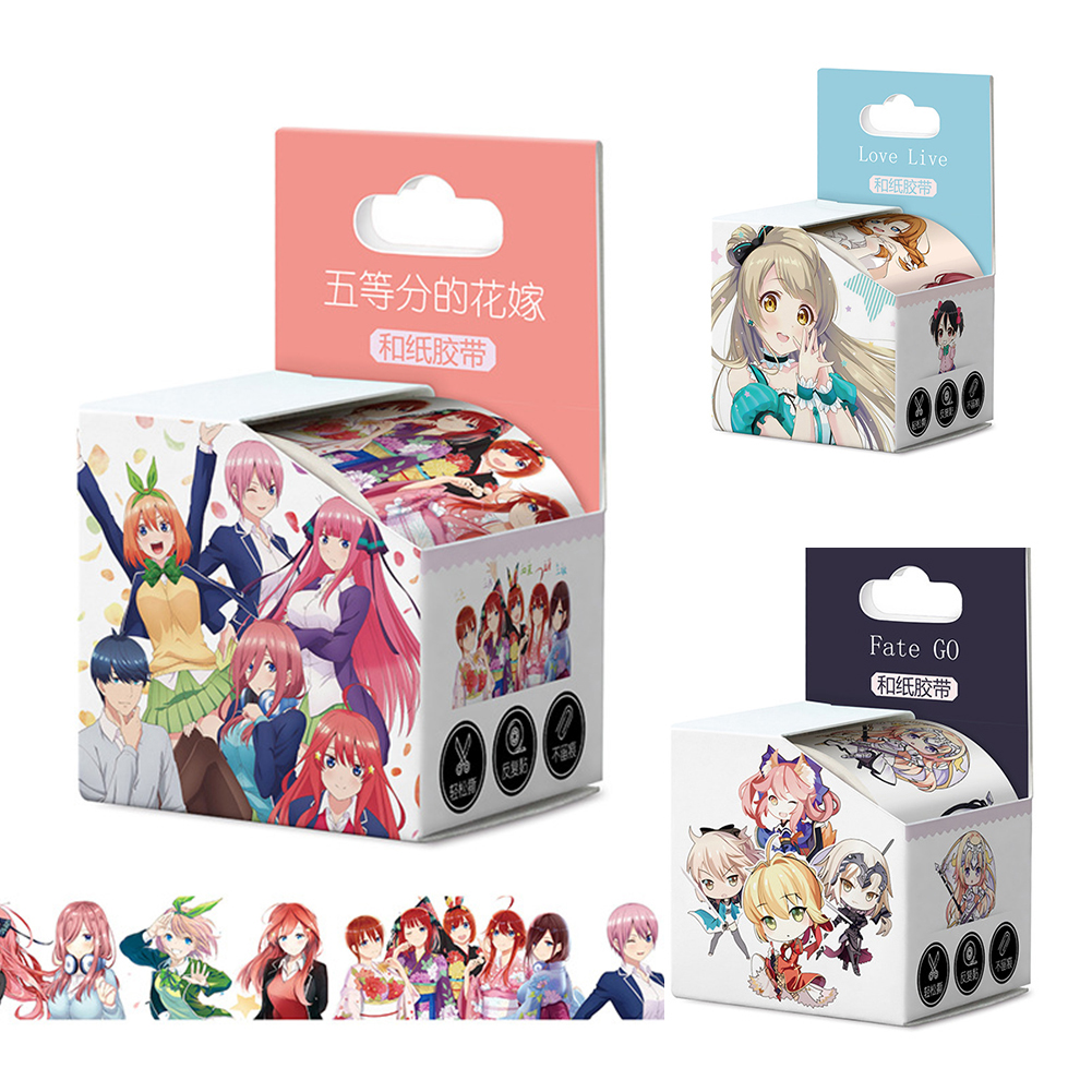 (Tk) Tape / Selotip Washi Motif Anime Ukuran 40mm X 5m Untuk Dekorasi Scrapbook / Jurnal / Diary Diy