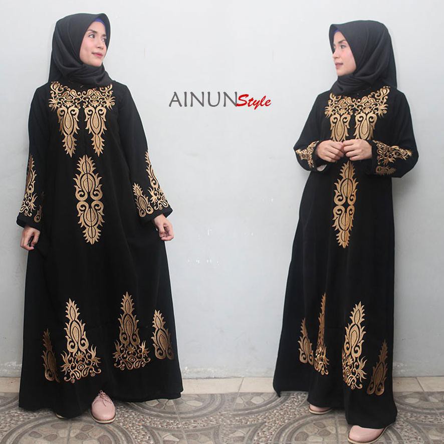 Baju Gamis Abaya  Hitam  Hijab Muslimah