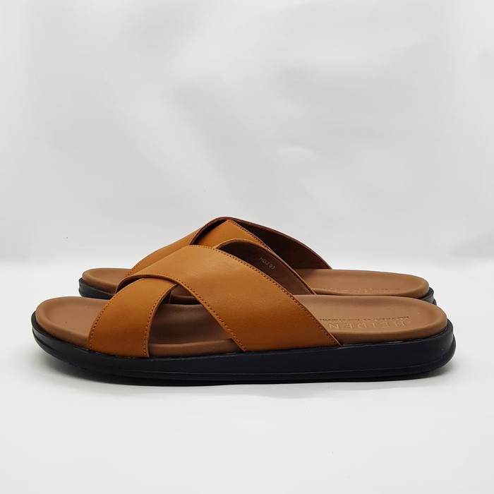 Trendi Sandal Selop Silang Coklat Muda Heiden Sindoro-X - Cokelat Muda, 39 Promo