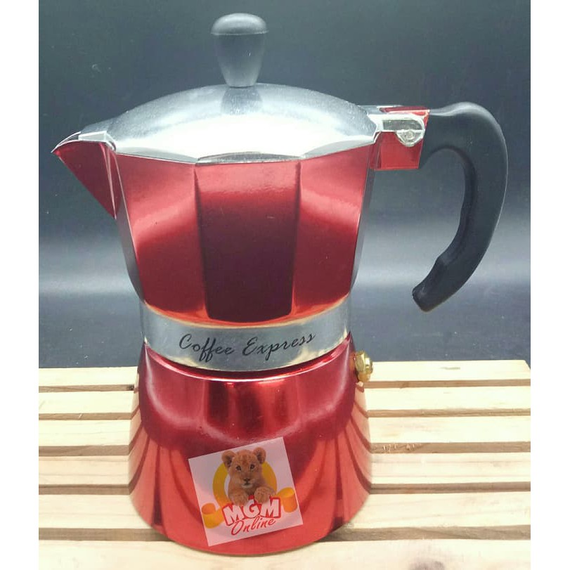 Moka Pot Alumunium Warna 3Cup / Espresso Maker 3Cups segi10 2365