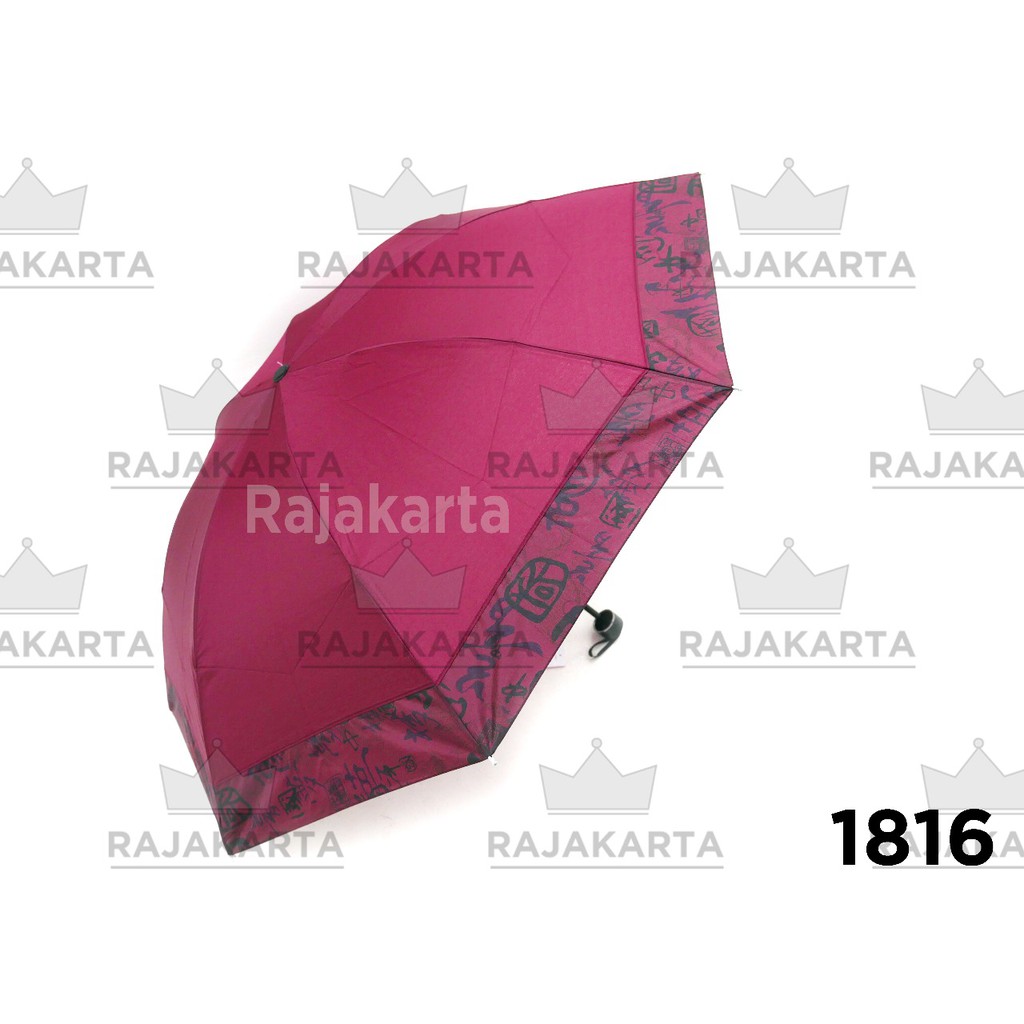 Payung Lipat 3 Motif Tulisan Jepang Merk Rosida 1816