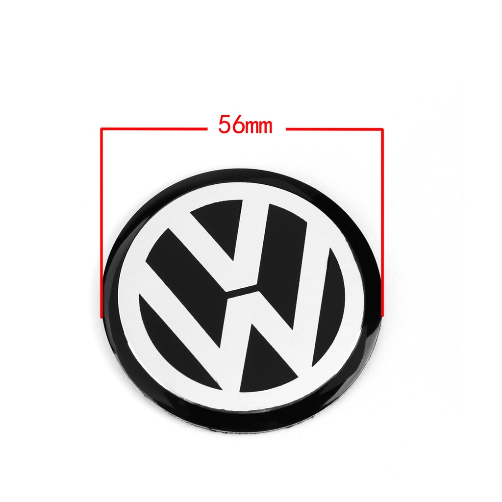 4 Pcs Sticker Emblem Dekorasi Velg Mobil Ukuran 56MM Warna Hitam Untuk VW Volkswagen