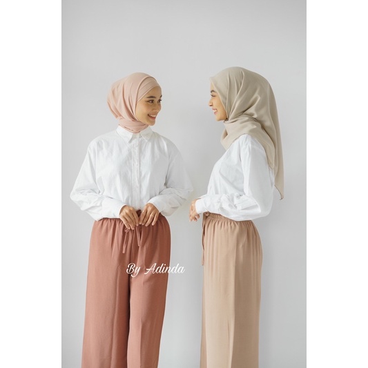 Celana Airflow crinkle kulot Flowy Pants Basic Tali Polos Celana Panjang Ruby Cullote Flowy