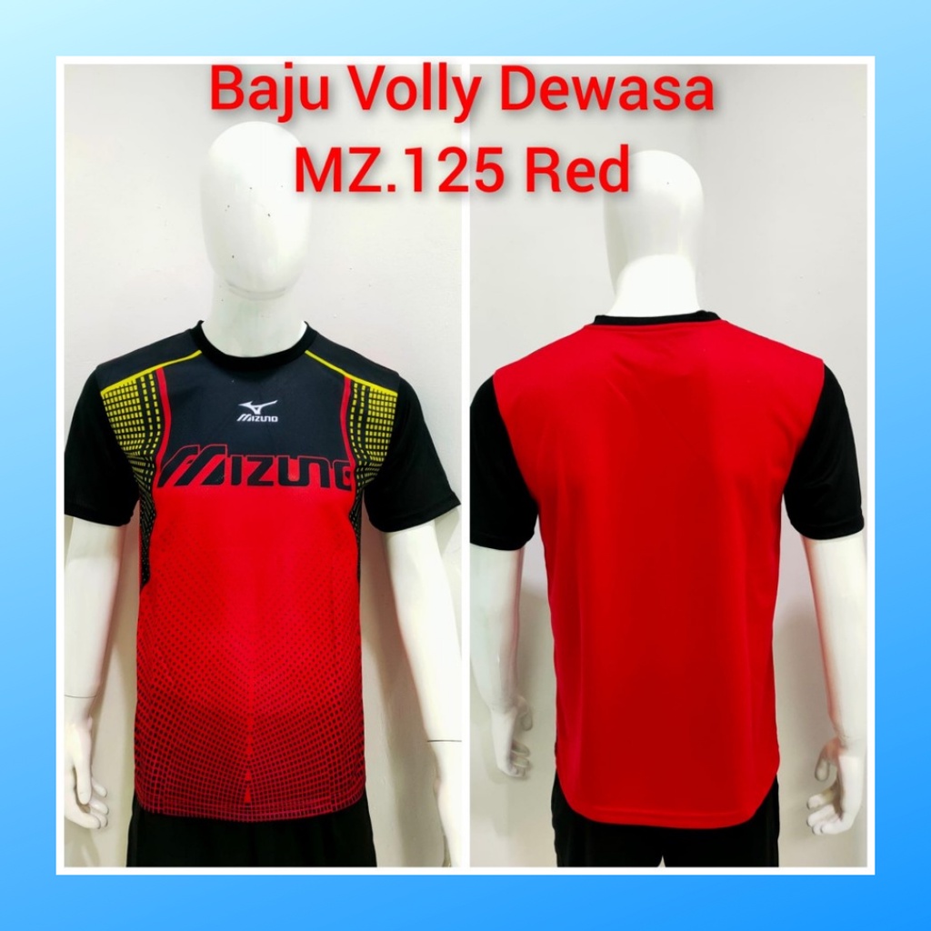 Kaos bola voli pria jersey volley ball baju atasan wanita dewasa t-shirt outfit seragam jarsey kostum oblong olahraga pakaian apparel sport jersy volly casual jersi suit MZ125 merah