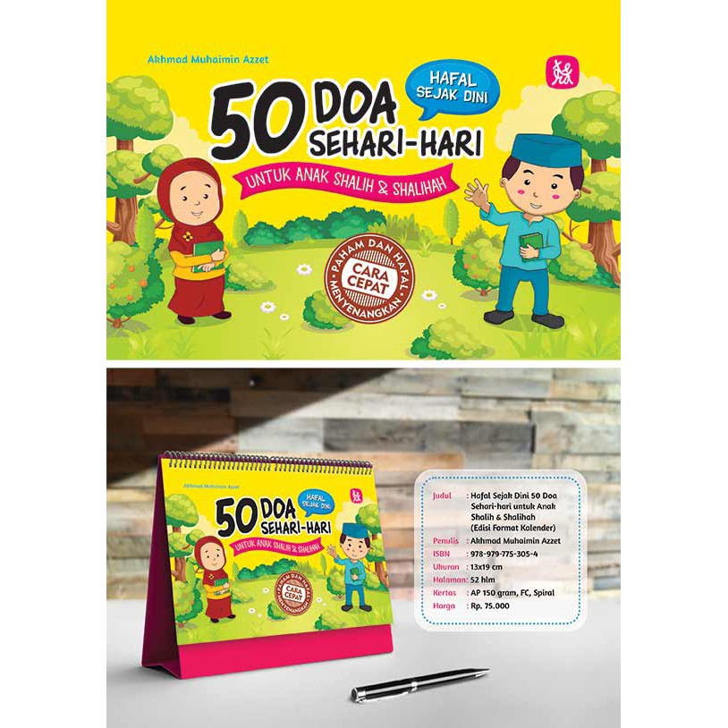 50 Doa Sehari-hari untuk Anak Shalih &amp;Shalihah (Bentuk Kalender Meja)