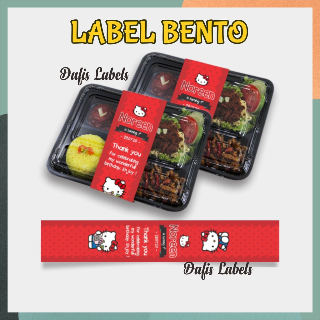 

100 pcs - Cetak Roller Label Pengikat Penggulung Box Makanan Bento MURAH