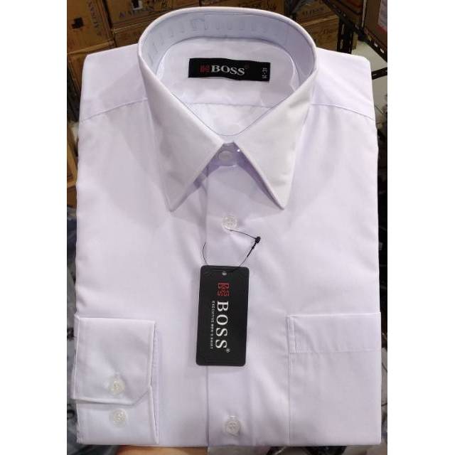 Kemeja Pria Boss Panjang Putih Reguler