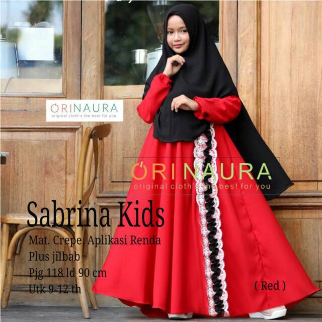 BK SABRINA SYARI KIDS GAMIS ANAK REMAJA MATT WOLLYCREPE ORIGINAL ORI NAURA GAMIS POLOS KOMBINASI
