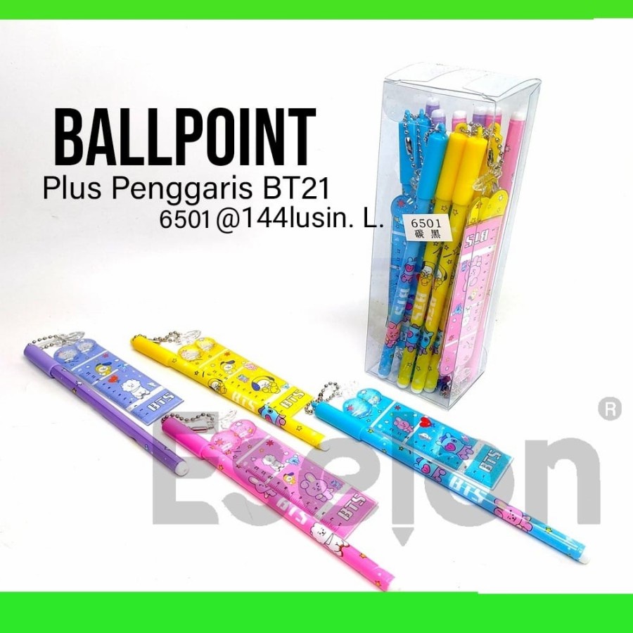 

Pen BTS Gel Plus Penggaris model k 3 isi 12 pcs