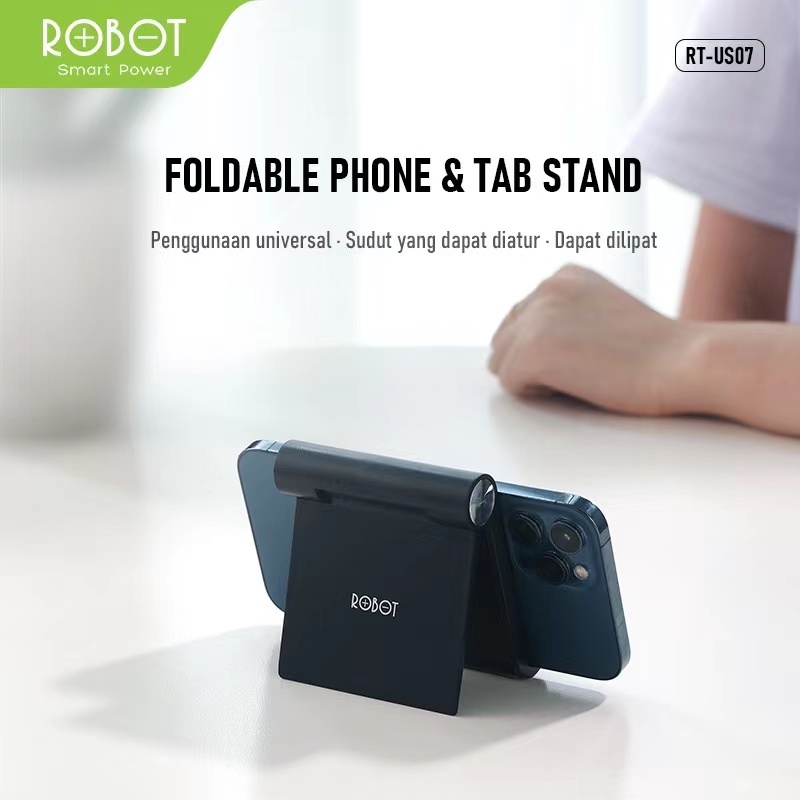 Portable Universal  Holder Stent ROBOT RT-US07 Foldable Holder for Tablet / Phone - BLACK