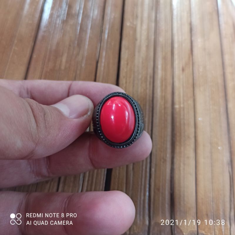 Cincin Batu Akik Marja Ring Titanium Hitam (N)