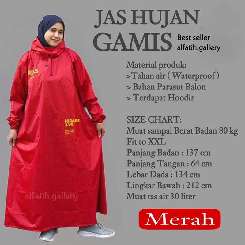 JAS HUJAN GAMIS HIJAS | JAS HUJAN WANITA HIJABER