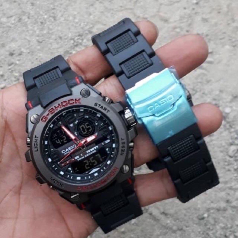 Jam Tangan Pria Jam Tangan Pria GShock GST 8600 Tali Rantai Kepala Besi Metal 1013A Anti Air Jam Tan