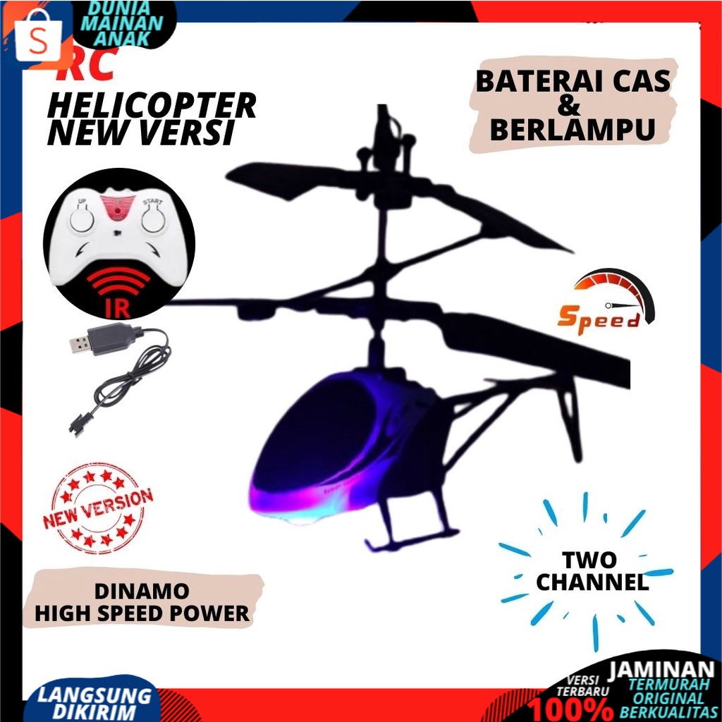 RC Helicopter Axis 2 Channel Quadcopter NEW VERSI |Pesawat Helikopter Remote Control charging Led