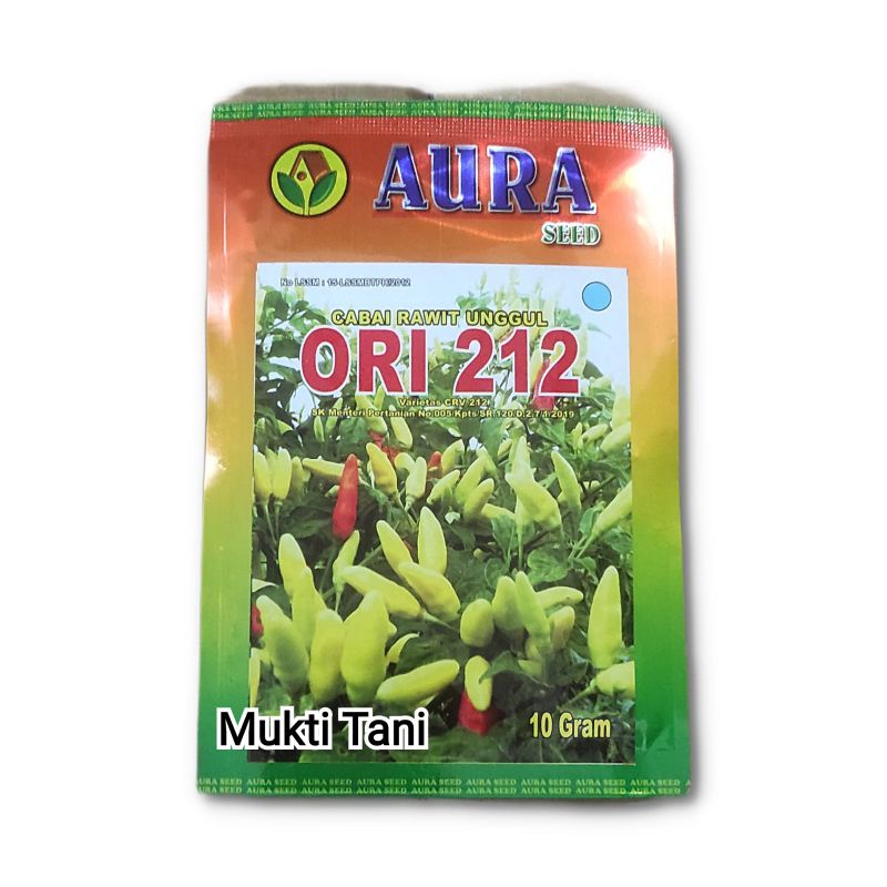 Benih Bibit Cabe Rawit Putih ORI 212 (10 Gram) Benih Bibit Cabai Aura Seed