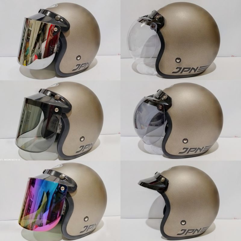 helm bogo jpn retro abu granito doff kaca datar