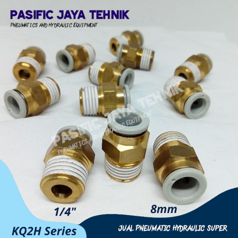 SMC KQ2H08-02AS Male Connector Applicable tubing 8mm Connection 1/4 Inch