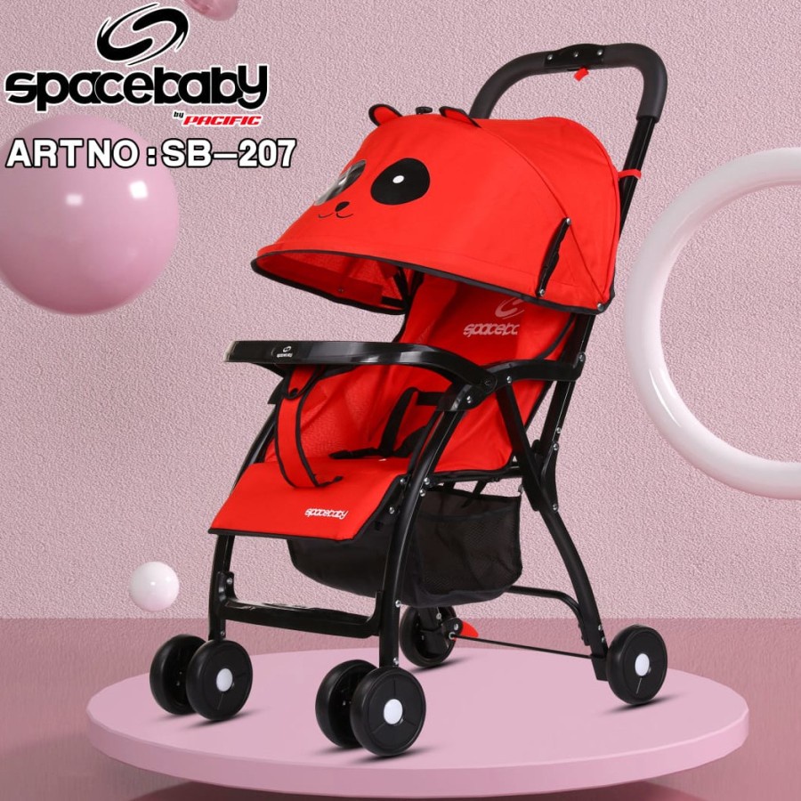 Stroller Anak Bayi Balita Kereta Dorong Stroler Spacebaby SB207 By Pacific Multi Position Recline SNI-3