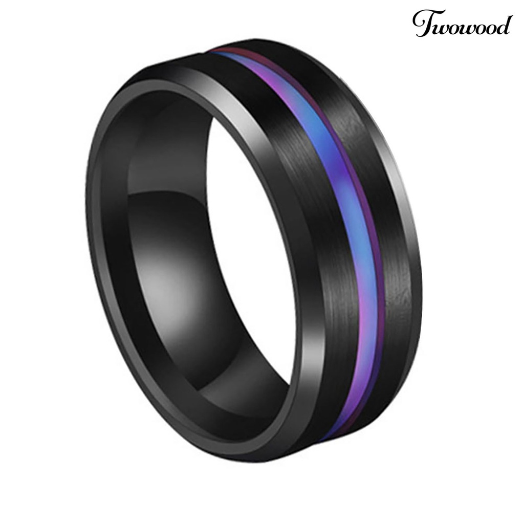 Cincin Jari Warna Ganda Ukuran 8MM Untuk Unisex