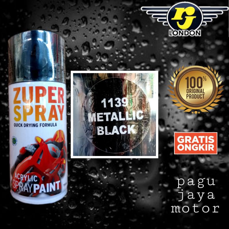 Pilox pilok 150cc hitam black metalik metallic zuper spray cat semprot spray paint