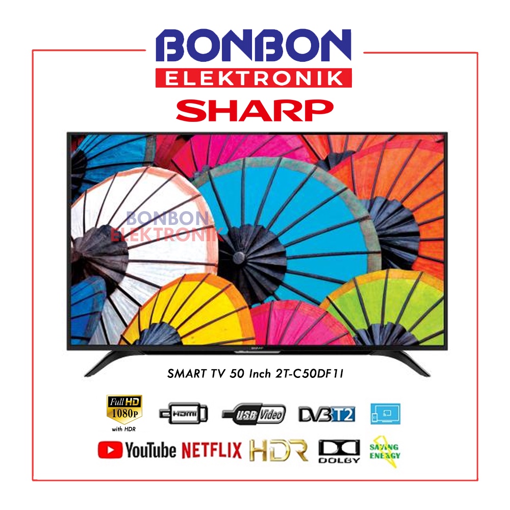 Sharp LED Smart TV 50 Inch 2T-C50DF1I / 2TC50DF1I FHD 2K NEW EASYSMART